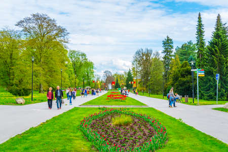 OLOMOUC, CZECH REPUBLIC, APRIL 16, 2016: View of the smetana orchard in the czech city Olomouc.のeditorial素材