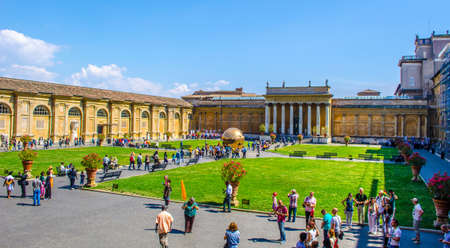 VATICAN, VATICAN, JUNE 1, 2014: People are relaxing in parc complex inside vatican museums.のeditorial素材
