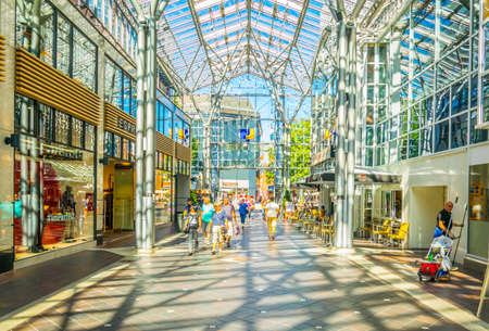 BREMEN, GERMANY, AUGUST 30, 2016: People are walking through Domshof passage in the center of Bremen, Germany.のeditorial素材
