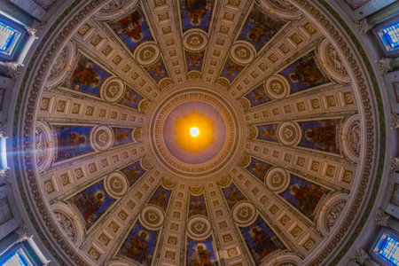 COPENHAGEN, DENMARK, AUGUST 21, 2016: Cupola of the Frederik's Church known as The Marble Church in Copenhagen, Denmark "のeditorial素材