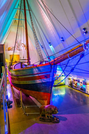 OSLO, NORWAY, AUGUST 24, 2016: Interior of the Fram museum in Oslo, Norwayのeditorial素材