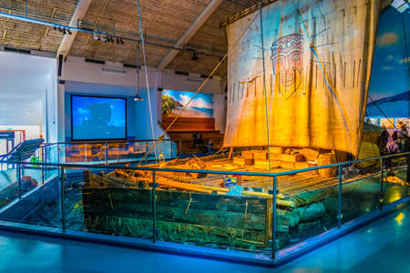 OSLO, NORWAY, AUGUST 24, 2016: Interior of the Kon Tiki museum in Oslo, Norwayのeditorial素材
