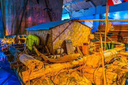 OSLO, NORWAY, AUGUST 24, 2016: Interior of the Kon Tiki museum in Oslo, Norwayのeditorial素材