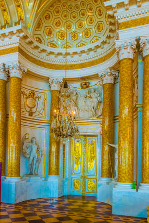 WARSAW, POLAND, AUGUST 12, 2016: view of a hall of the royal palace in Warsaw, Poland.のeditorial素材