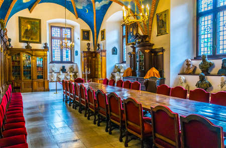 KRAKOW, POLAND, AUGUST 11, 2016: interior of the Collegium Maius inside of the Jagiellonian University Museum in Cracow / Krakow, Poland.のeditorial素材