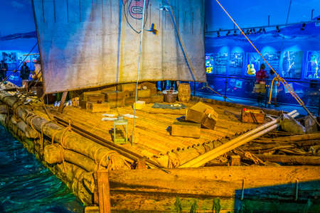 OSLO, NORWAY, AUGUST 24, 2016: Interior of the Kon Tiki museum in Oslo, Norwayのeditorial素材