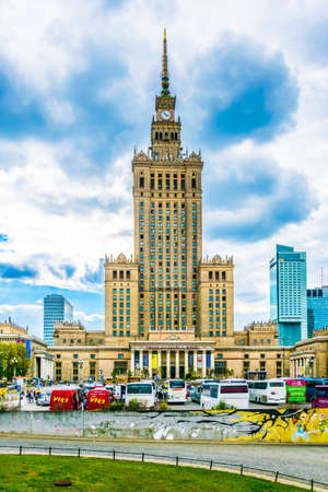 WARSAW, POLAND, AUGUST 12, 2016: Palace of Culture and Science in Warsaw, Polandのeditorial素材