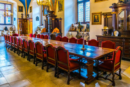 KRAKOW, POLAND, AUGUST 11, 2016: interior of the Collegium Maius inside of the Jagiellonian University Museum in Cracow / Krakow, Poland.のeditorial素材