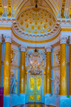 WARSAW, POLAND, AUGUST 12, 2016: view of a hall of the royal palace in Warsaw, Poland.のeditorial素材