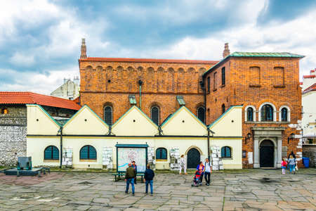 KRAKOW, POLAND, AUGUST 11, 2016: View of the old synagogue in the polish city Krakow / Cracow.のeditorial素材