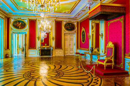 WARSAW, POLAND, AUGUST 12, 2016: view of the throne hall of the royal palace in Warsaw, Poland.のeditorial素材