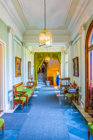WARSAW, POLAND, AUGUST 13, 2016: view of a corridor of the Wilanow palace in Warsaw, Poland.のeditorial素材