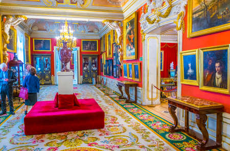 WARSAW, POLAND, AUGUST 13, 2016: view of a chamber of the Wilanow palace in Warsaw, Poland.のeditorial素材