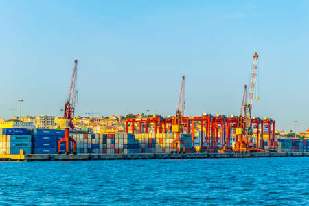 LISBON, PORTUGAL, SEPTEMBER 3, 2016: View of the port of Lisbon, Portugal.のeditorial素材