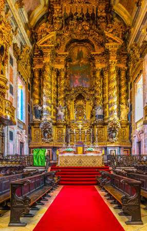 PORTO, PORTUGAL, SEPTEMBER 3, 2016: Interior of the Porto cathedral, Portugal.のeditorial素材