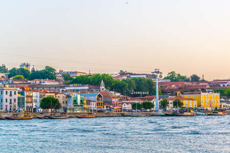 PORTO, PORTUGAL, SEPTEMBER 5, 2016: Panorama of wine cellars situated along the douro river in Porto, Portugal.のeditorial素材