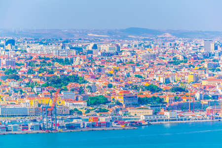 LISBON, PORTUGAL, SEPTEMBER 3, 2016: View of the port of Lisbon, Portugal.のeditorial素材