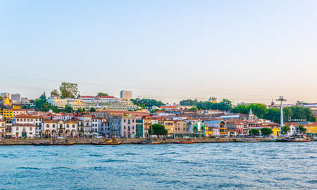 PORTO, PORTUGAL, SEPTEMBER 5, 2016: Panorama of wine cellars situated along the douro river in Porto, Portugal.のeditorial素材