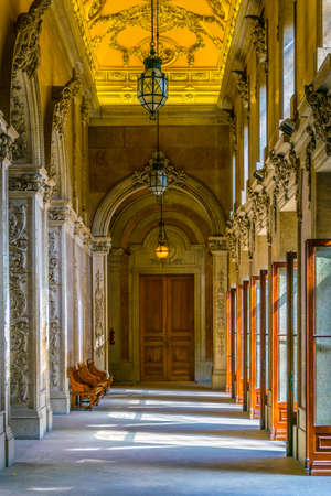 PORTO, PORTUGAL, SEPTEMBER 6, 2016: Interior of Palacio da Bolsa building in Porto, Portugal.のeditorial素材
