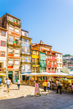 PORTO, PORTUGAL, SEPTEMBER 6, 2016: Waterfront of river Douro in Porto, Portugal.のeditorial素材