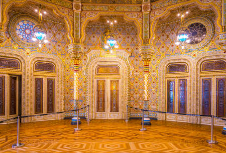 PORTO, PORTUGAL, SEPTEMBER 6, 2016: The arab room of Palacio da Bolsa building in Porto, Portugal.のeditorial素材