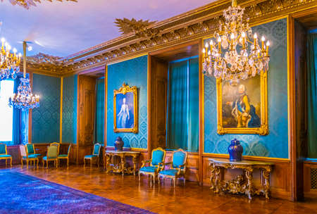 STOCKHOLM, SWEDEN, AUGUST 18, 2016: View of a hall of the Kungliga slottet castle in Gamla Stan, Stockholm, Swedenのeditorial素材