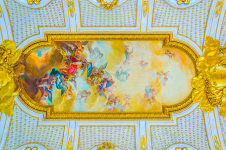 STOCKHOLM, SWEDEN, AUGUST 18, 2016: A beautiful fresco on ceiling of the Slottskyrkan - the royal chapel in Stockholm, Swedenのeditorial素材
