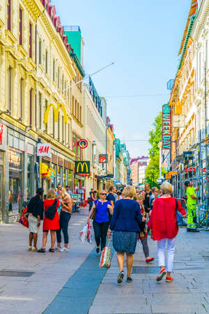 GOTEBORG, SWEDEN, AUGUST 25, 2016: View of a street in Goteborg, Sweden.のeditorial素材