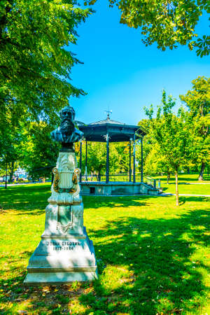BELGRADE, SERBIA, AUGUST 26, 2017: Statue of Jovan Subotic in Belgrade, Serbiaのeditorial素材