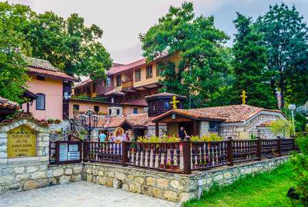VARNA, BULGARIA, AUGUST 5, 2014: People are walking around monastery of saint Konstantin and Elena in the Bulgarian city Varna.のeditorial素材