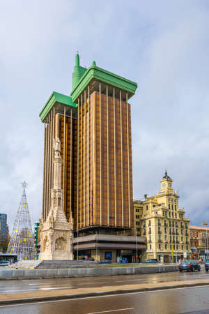 MADRID, SPAIN, JANUARY 10, 2016: view of the plaza de colon in the spanish capital madridのeditorial素材