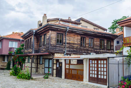 NESEBAR, BULGARIA, JULY 17, 2015: People are strolling during sunny summer day through streets of...