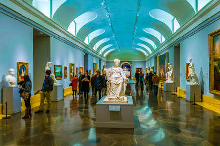 MADRID, SPAIN, JANUARY 9, 2016: People are strolling through corridors of the prado gallery and enjoying view of painting masterpiecesのeditorial素材