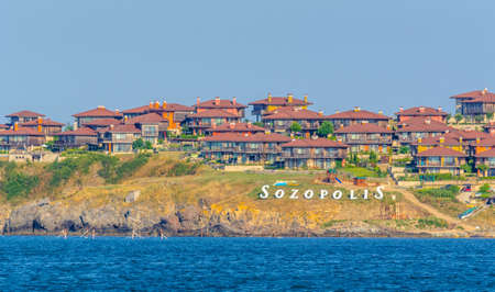SOZOPOL, BULGARIA, JULY 17, 2015: View of a residential area stretching around the shores of Sozopol...