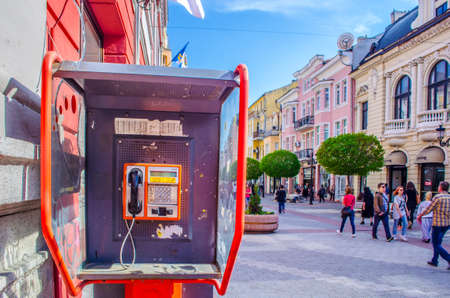 PLOVDIV, BULGARIA, APRIL 7, 2015: People are strolling through the main boulevard in center of Plovdiv which is the host of the European Capital of Culture in 2019.のeditorial素材