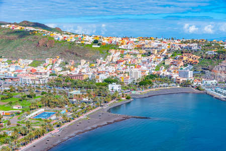 Panoramic view of San Sebastian de la Gomera, Canary Islands, Spain.のeditorial素材
