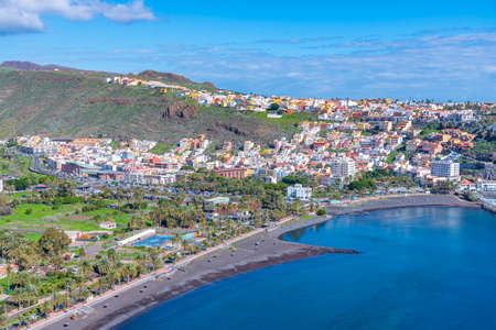Panoramic view of San Sebastian de la Gomera, Canary Islands, Spain.のeditorial素材