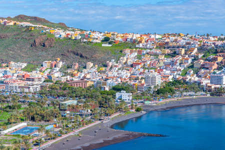 Panoramic view of San Sebastian de la Gomera, Canary Islands, Spain.のeditorial素材