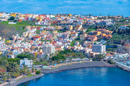 Panoramic view of San Sebastian de la Gomera, Canary Islands, Spain.のeditorial素材