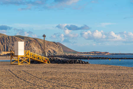 Playa de las Vistas at Tenerife, Canary islands, Spain.のeditorial素材