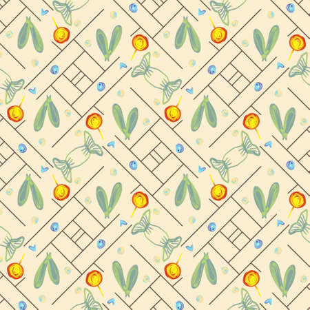 fabric pattern,abstract,hand drawn,pastel tones,for print,woven,paperの写真素材