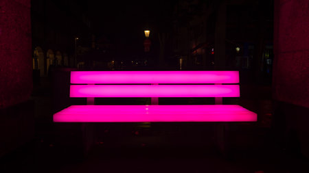 Pink as an art installationの写真素材