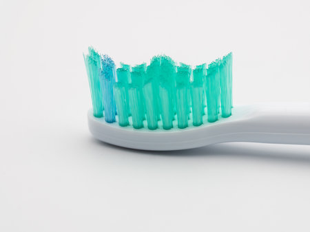 Artistic Picture of the Tip of a Toothbrush with empty Space for Text - High Quality for Dentistsの写真素材
