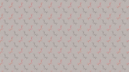 Pattern background with hand-drawn leaves in light gray, black and white colors