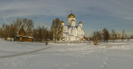 The Church in the name of Orthodoxy. Orthodox Church in winter, Russia, Moscowの写真素材
