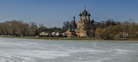 Trinity Church zhivonachalnoj.Moscow, Russia, spring, Marchの写真素材