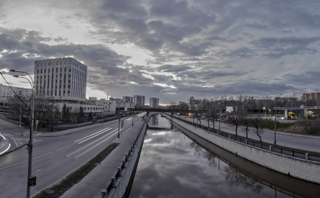The beautiful evening city scapeの写真素材