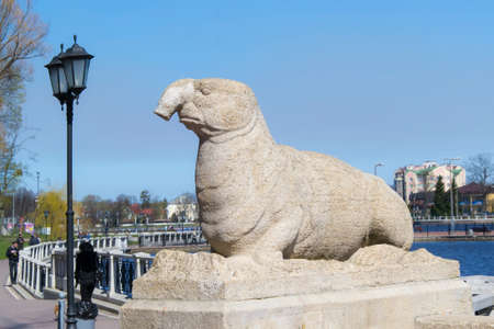 Sculpture of marine animals in Kaliningradのeditorial素材