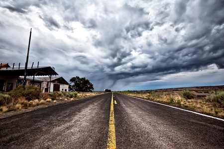 Cloudy Road Aheadの写真素材