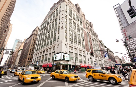 NEW YORK - JAN 6: City streetlife in point of intersection of 7th Av. and 34th st. near the Macy's...